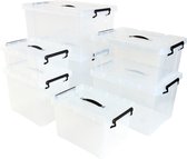 Alpac Opbergboxen - Kunststof - 14, 20, 28, 35, 48, 65 en 85 Liter - Transparant - Set van 7
