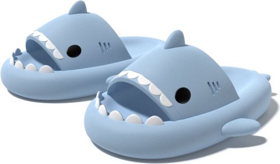 36 37 Blauw Shark Slippers Soft Beach Cloud Platform Indoor