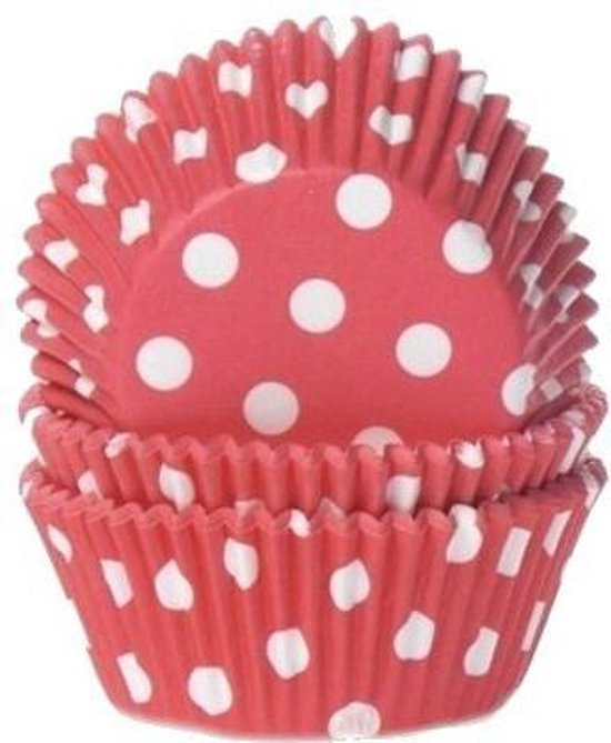 House of Marie Cupcake Vormpjes Stip Rood pk/50