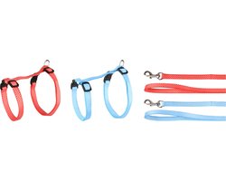 Flamingo Kattenharnas + Lijn Grote Kat Aiwa - Kattentuigje - Assorti 25-40cm 10mm