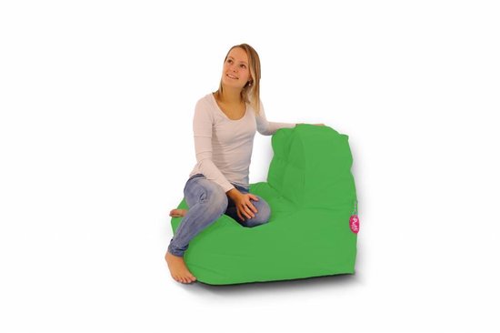 Zitzak 'Sofa' Lime (Groen) | Volwassenen | Indoor & Outdoor | Waterbestendig | Gevuld met Flexipearl® | Puffi