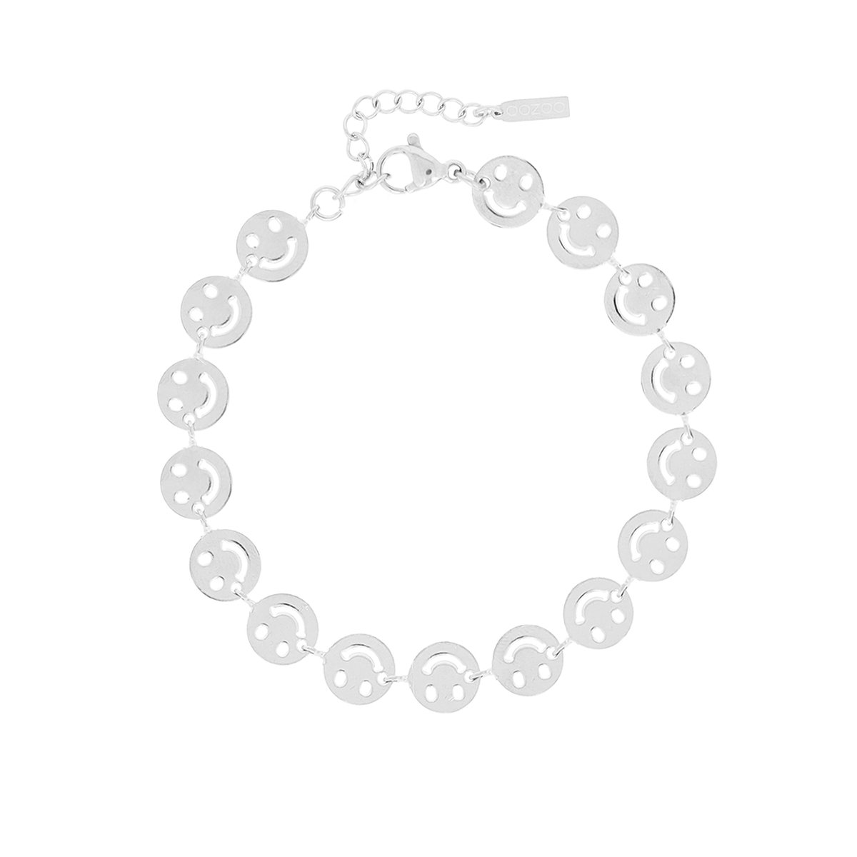 OOZOO Jewellery - zilverkleurige armband met smileys - SB-1009