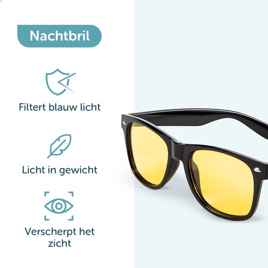 ForDig Nachtbril (Zwart)- Incl. Brillenhoes en Schoonmaakdoek - Overzetbril  Auto -... | bol.com