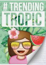 Emoji girls schrift A4 lijn "trending tropic"