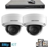Hikvision. beveiligingscamera set 2x Dome 4K Ultra HD 8 Megapixel IP