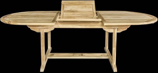 Foto: Decomeubel ovale uitschuifbare tuintafel teak 180 240 cm