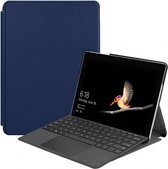 Case2go - Tablet Hoes geschikt voor Microsoft Surface Go - Tri-Fold Book Case - Donker Blauw