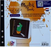 MyArtBook papier vierkant - zwart tekenpapier 210g