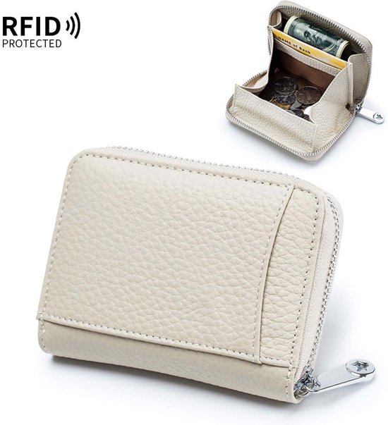 Su.B Wallet Ladies - Porte-cartes en Cuir - Anti-Skim RFID - Porte-monnaie - Wit