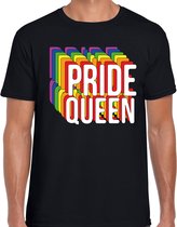 Bellatio Decorations Pride Queen regenboog / LGBTQ Heren t-shirt - zwart XXL