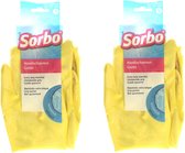Sorbo Huishoudhandschoenen - 2x - maat S - geel - extra lang - schoonmaakhandschoenen