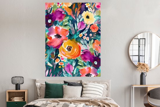 Poster Fleurs - Peinture à l'huile - Art - Nature - 120x160 cm XXL