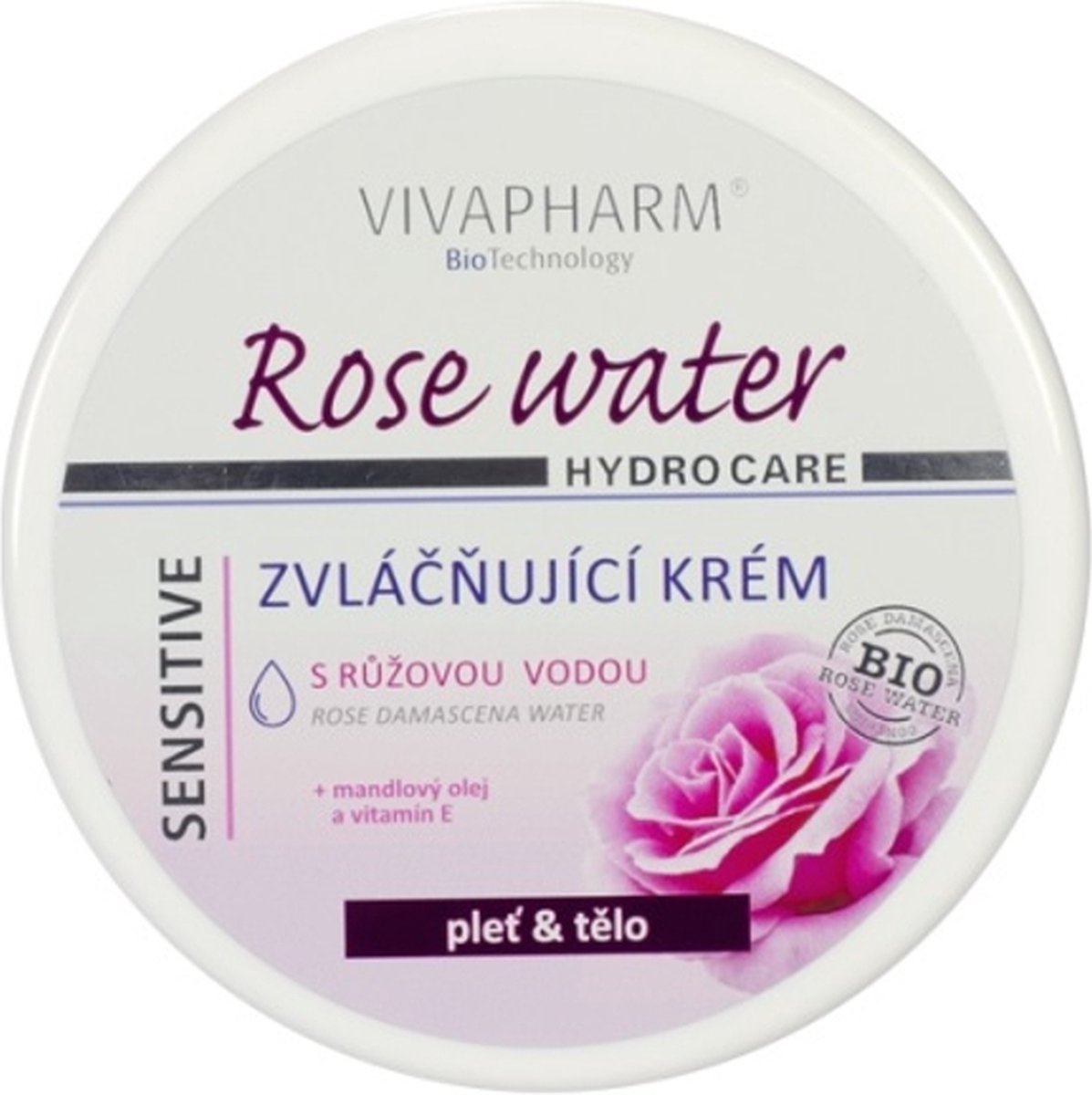 VIVAPHARM® Verzachtende Crème met Rozenwater voor Gezicht en Lichaam
