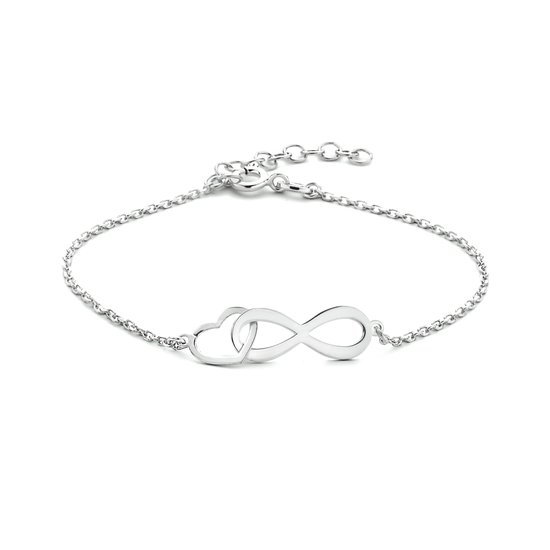 Zilver Gerhodineerde Armband infinity en hart 1 1333998