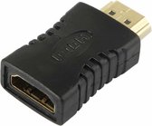 Vergulde HDMI 19-pins mannelijk-naar-vrouwelijke adapter (zwart)