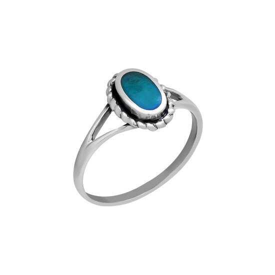 Zilveren ring dames | Zilveren ring met ovale turquoise steen