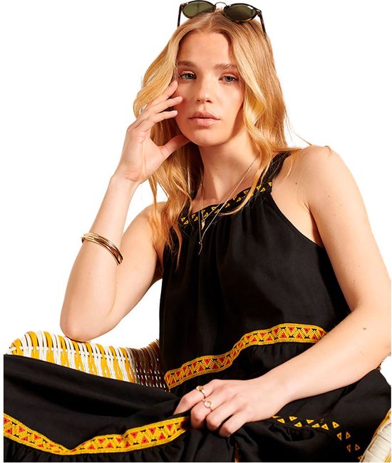 Robe Brodée Sans Manches Superdry Zwart XS Femme