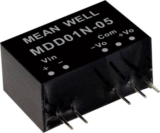 Foto: Mean well mdd01n 05 dc dc convertermodule 100 ma 1 w aantal uitgangen 2 x inhoud 1 stuk s 