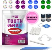 SP-BX® DIY Tooth Gem Kit - Incl. 16 Tooth Gems (4 Varianten) - Gebruiksvriendelijk - Hoogwaardig Materiaal - Tand Diamantje Kit - Tand Kristal - Tooth Gems Diamanten - DELUXE