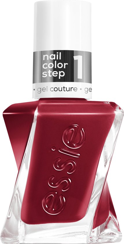 Essie Gel Couture nagellak flesje in de kleur 550 Put In The Patchwork, een dieprode kleur.