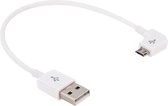 20cm Elleboog Micro USB naar USB 2.0 Data / Oplaadkabel, voor Samsung, HTC, Sony, Lenovo, Huawei en andere smartphones (wit)