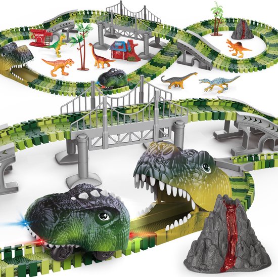 XL Dinosaurus Race Baan 183Delig, Elektrische Dino Karts auto met