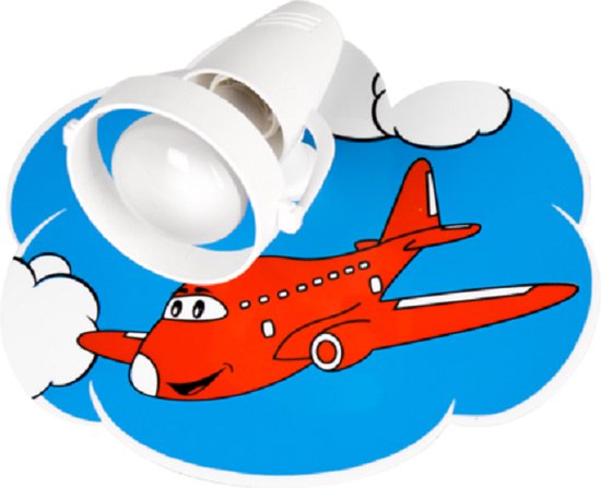 Kinderplafondlamp - Babylamp - Vliegtuig - Wolk - Lucht - Vrolijk - Verstelbaar lichtpunt
