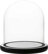 ARTICLES MÉNAGERS COMPLETS | Dôme décoratif en Verres transparent | Dessus de table | Décoration | Basis en MDF noir, 14,5 cm DX 16,5 cm H