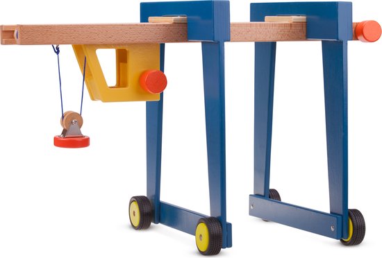 New Classic Toys Houten Speelgoed Containerkraan op Wielen