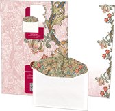 Bekking & Blitz - Briefpapier - 10 vellen briefpapier - Inclusief enveloppen – Kunst – Uniek design – Bloemen – William Morris - Kasteel De Haar Haarzuilens