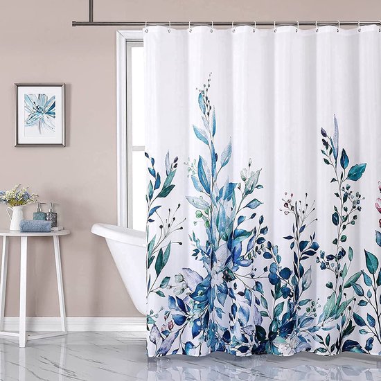 Rideaux de douche à fleurs, 180 x 180 cm, ourlet lesté, lavable,  anti-moisissure,... | bol.com