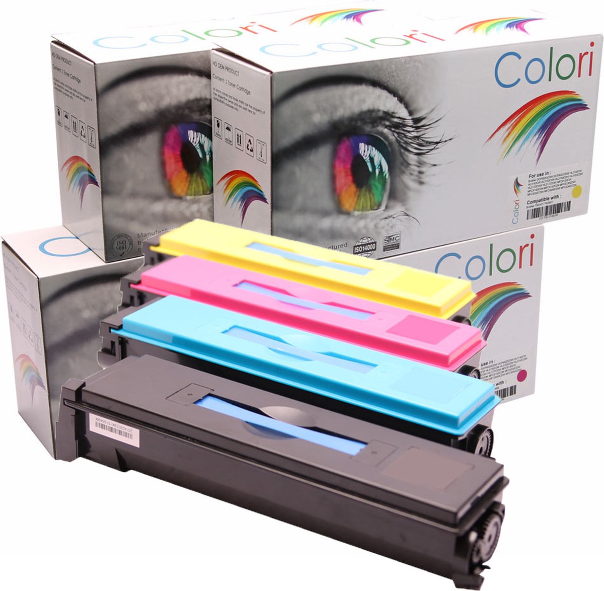 Set 4x Colori huismerk toner geschikt voor Kyocera TK-550 voor FS-C5200DN FSC5200DN FS C5200DN TK550 TK-550K TK-550C TK-550M TK-550Y
