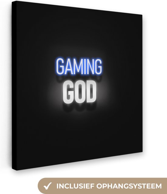 Tableau Tableau Gaming - Sorts - Dieu du Gaming - Zwart - Néon