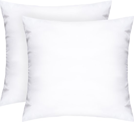 Oreiller Komfortec 80x80 cm (ensemble de 2 pièces), oreiller de couchage de qualité hôtelière, oreiller chambre à coucher, lavable, ergonomique (Wit)