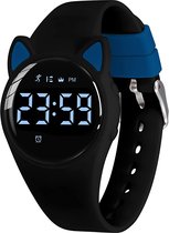 Smartwatch Kinderen - Kat - Stappenteller - Stopwatch - Zwart