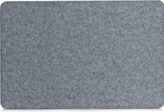 Placemats en onderzetters - set 4x - grijs - vilt - 45 x 30 cm
