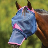 Weatherbeeta - Delux Durable Mesh Mask - Manen uitsparing - Met Neus - Navy / Paars - Maat Pony