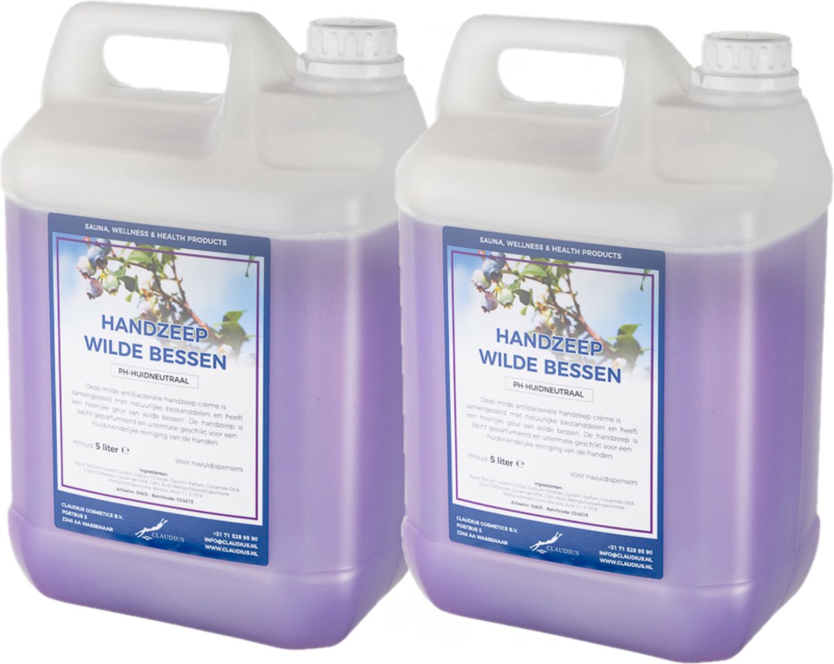 Goedkoopste Handzeep Wilde Bessen 5 liter - set van 2 stuks - navulling - Voordeelverpakking