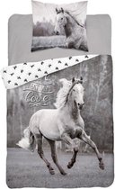 Dekbedovertrek paard - Love what you love - 140x200 cm - 70x80 cm