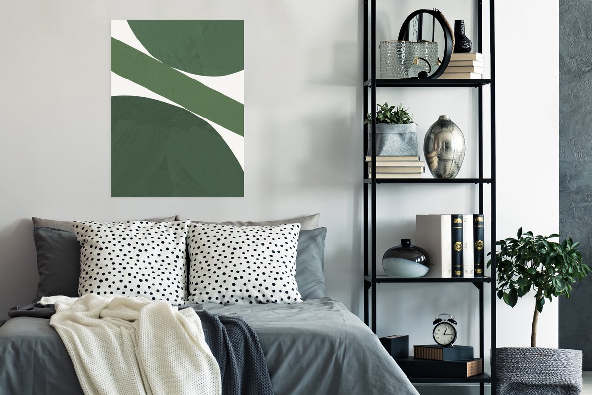 Poster Abstract - Groen - Vormen - Wit - 60x80 cm