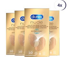Durex Condooms Nude Extra Lube 10st - 4 Stuks - Voordeelverpakking
