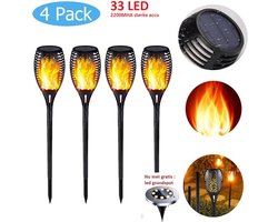 Solar tuinverlichting op zonne energie tuinfakkels Set 4 stu