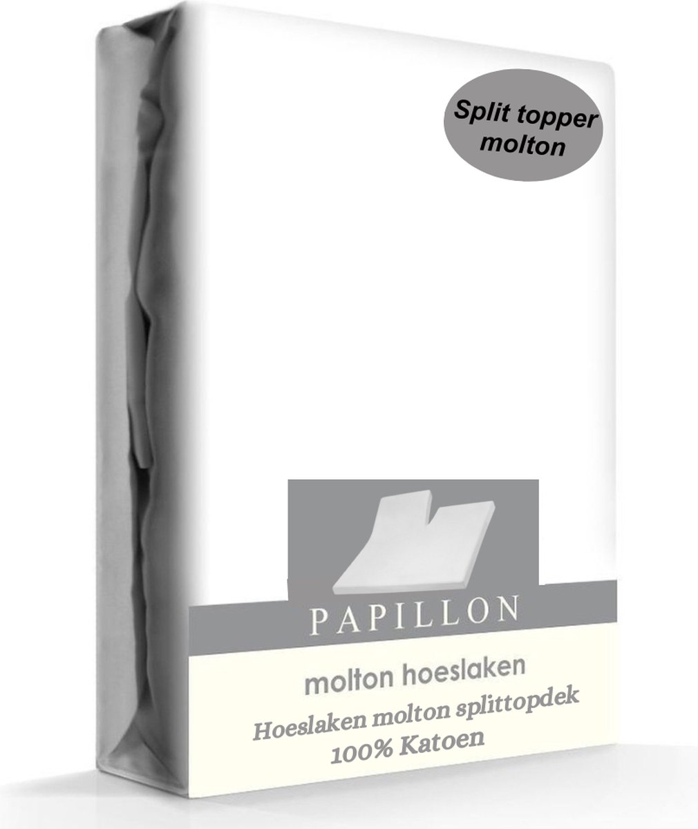 Papillon splittopdek hoeslaken - molton - katoen - 160 x 220