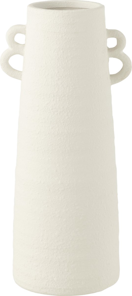 J-Line vaas Kegel - keramiek - wit - small - 44 cm hoog