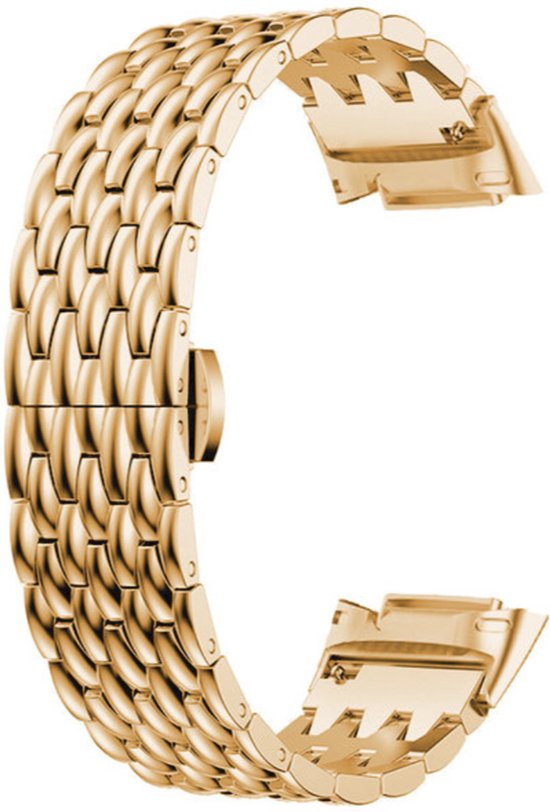 Aurrain Fit voor Fitbit Charge 6/5 horlogeband van roestvrij staal, metalen vervangende band met snelsluiting en verstelbare sluiting voor fitnesstracker Fitbit Charge 5 armband