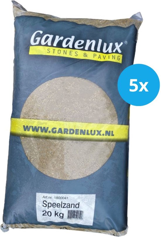 Foto: Gardenlux speelzand zandbakzand zand voor zandbak gecertificeerd voordeelverpakking 5 x 20 kg