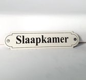 Emaille deurbordje naamplaatje Slaapkamer - 11 x 2,7 cm Klassiek NP-KS-R2