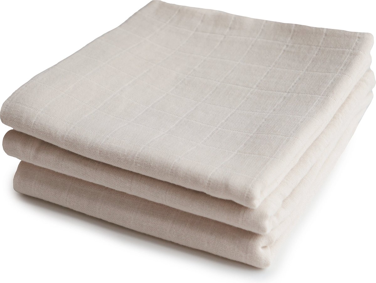 Mushie Multidoek Muslin Fog 3-Pack