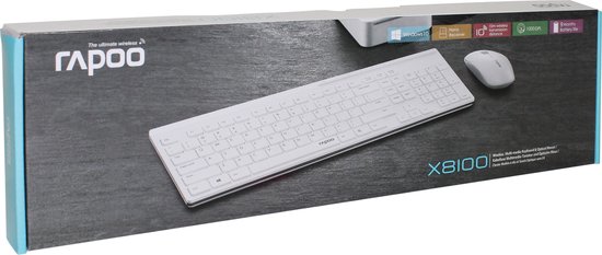Rapoo E2710 2.4 GHz Draadloos Ultraslank Multimedia Toetsenbord UI Wit