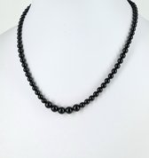 KAYEE - Parelketting van Swarovski parels - zwart - 45cm